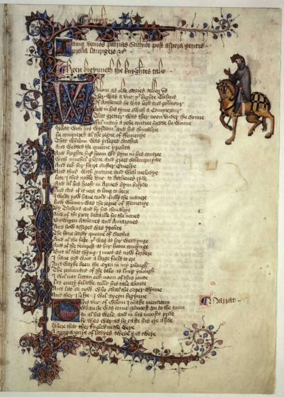 The Knight’s Tale, Ellesmere Chaucer (MS EL 26 C 9 (f.10r), The Huntington Library, San Marino, California)